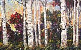 Maya Eventov Famous Paintings - Bountiful Birches